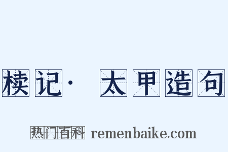 椟记·太甲造句是什么意思的图片